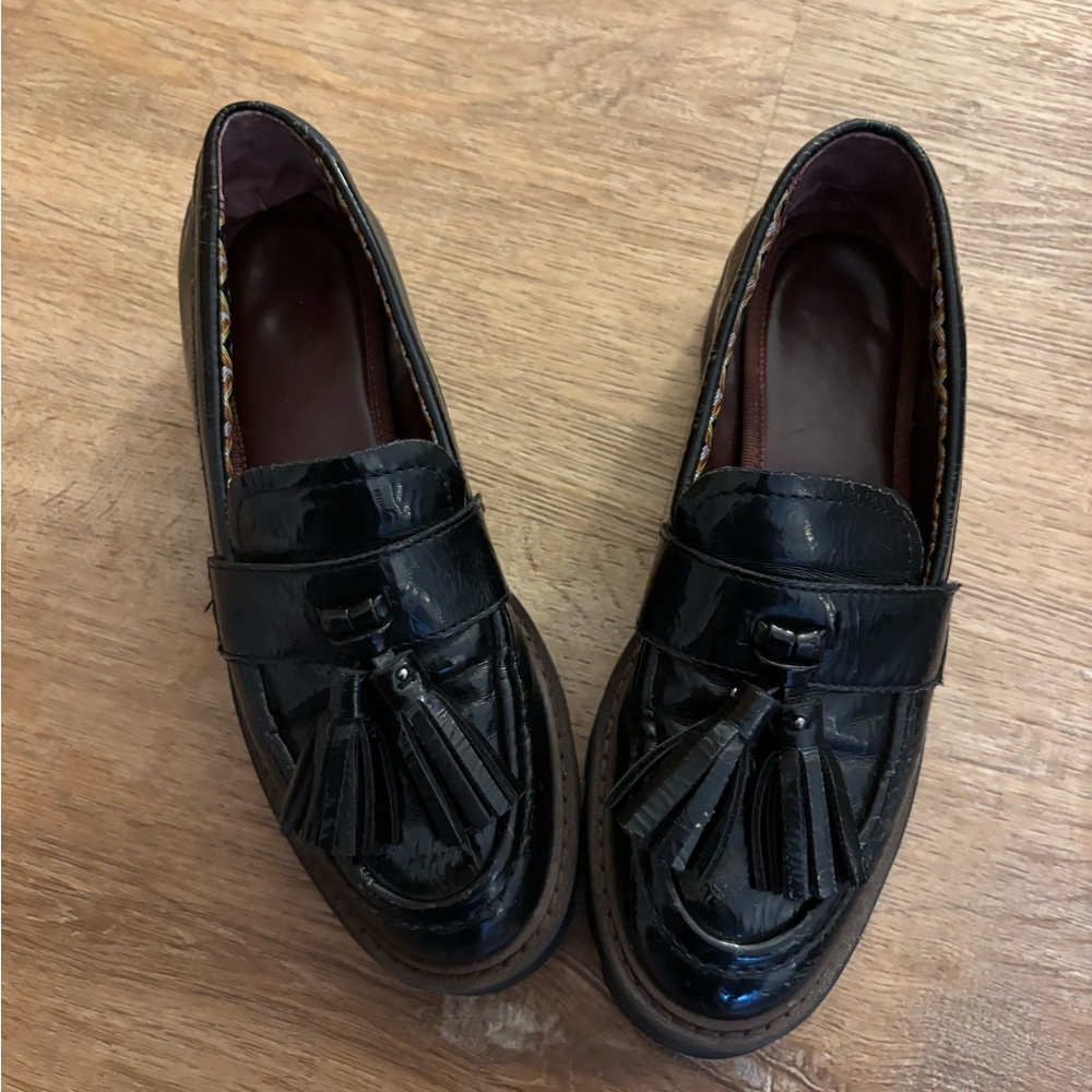 Franco Sarto Black Tassel Loafers